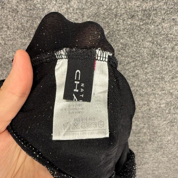 Chaize Blouse Women M Medium Black Short Sleeve Round Neck Pullover Casual - Picture 5 of 7